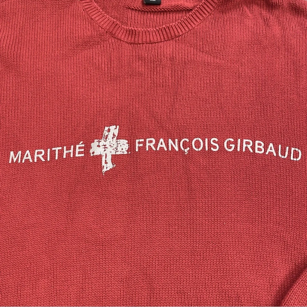 Vintage‎ Marithe + Francois Girbaud Sweater XXXL 3XL Mens Knit Crewneck Red